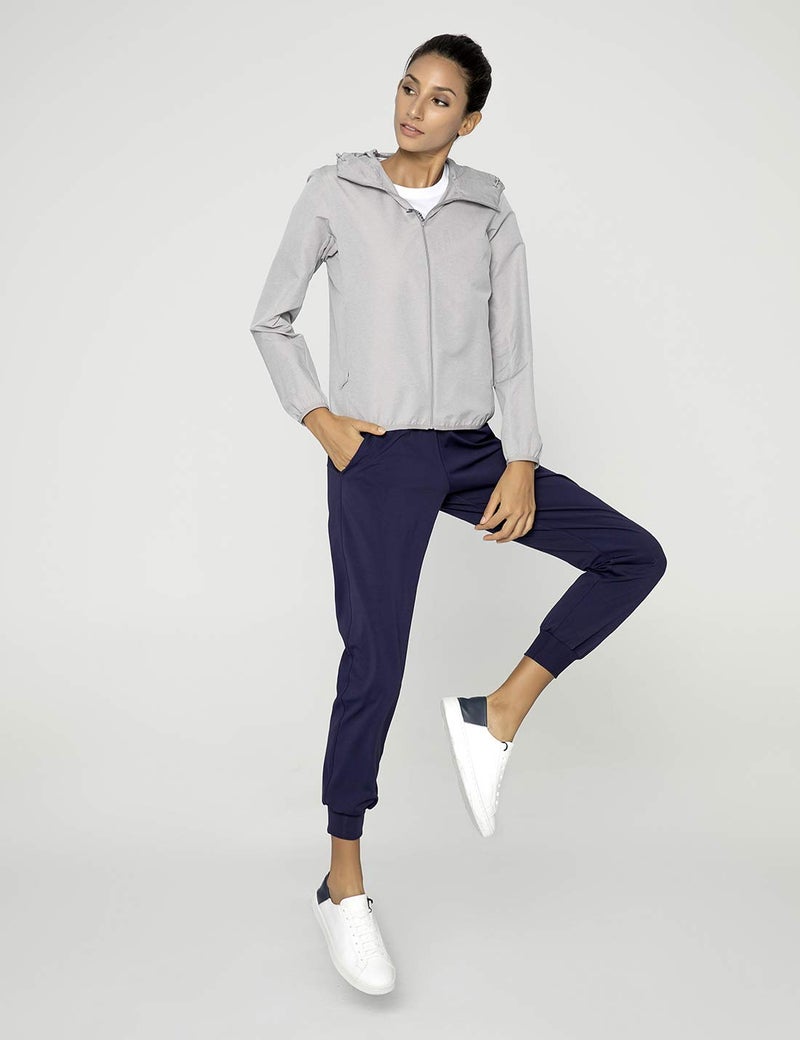 AJISAI Women's Joggers Pants with Pockets Drawstring Sweatpants for Running Workout Lounge Wear Navy L - Image 2
